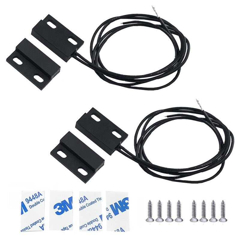 AOAUTO Magnetic Reed Switch,Normally Closed NC Waterproof Magnetic Switch,Micro Alarm Reed Switch 10W 100v 0.5A Magnetic Door Sensor Switch to DC 5V 12V 24V Lights（2 Pack） - Image 1